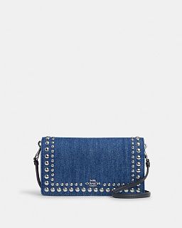Anna Foldover Clutch With Rivets