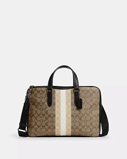 Graham Slim In Blocked Signature Canvas With Varsity Stripe