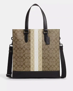 Graham Structured In Blocked Signature Canvas With Varsity Stripe