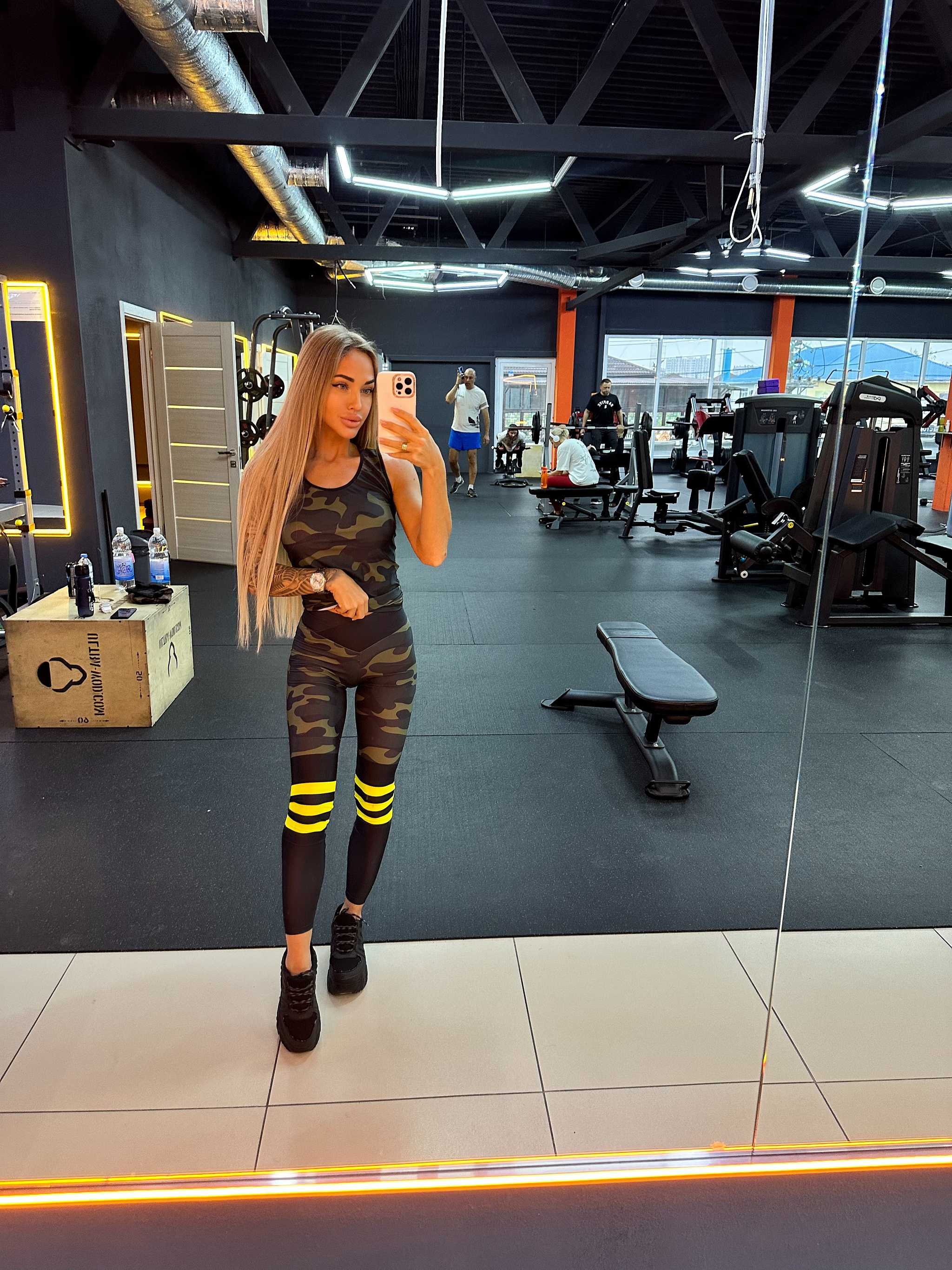 Супермодель: Леггинсы Crossfit military stripes