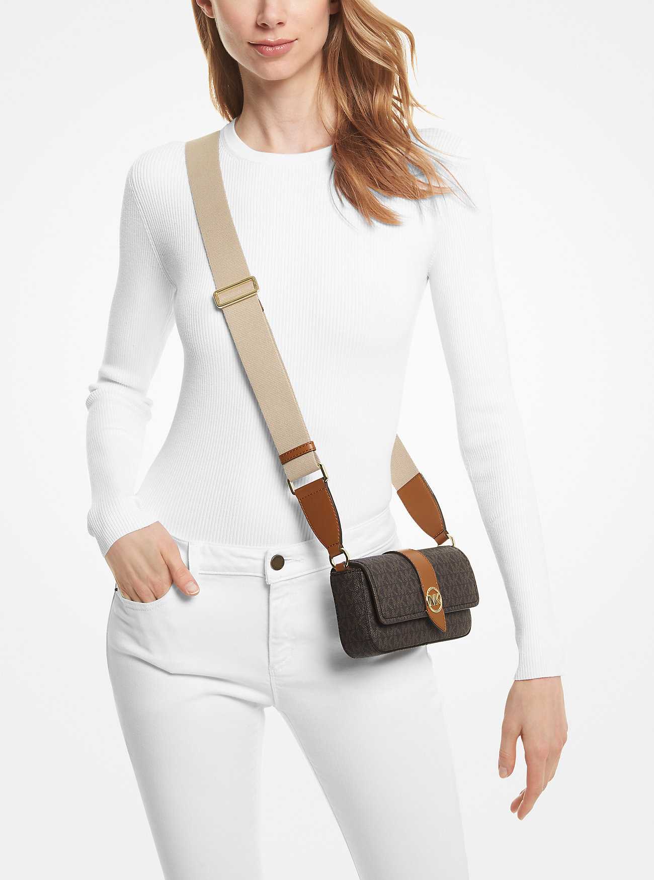 Michael Kors Greenwich Extra-Small Logo and Faux Leather Sling Crossbody  Bag -  - Victoria Tsaturyan's store