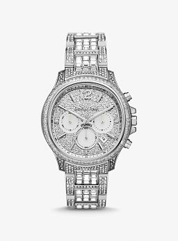 Limited-Edition Oversized Sage Pavé Silver-Tone Watch