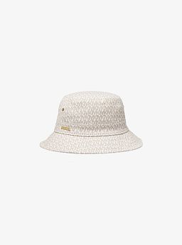 Logo Print Organic Cotton Blend Bucket Hat