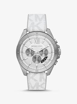 Oversized Brecken Silver-Tone and Logo Watch