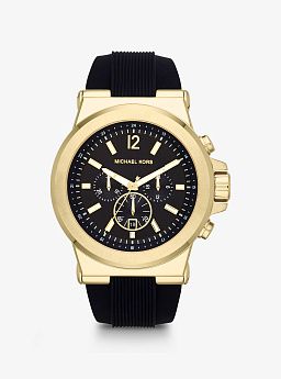 Oversized Dylan Gold-Tone and Silicone Watch