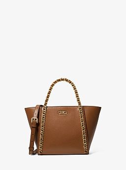Westley Small Pebbled Leather Chain-Link Tote Bag