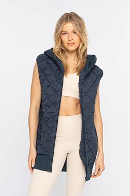 Quilted Fleece Hooded Midnight navy