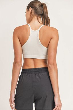 Ribbed Mineral-Washed Racer Back Cami