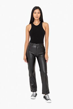 Vegan Leather & Ribbed Seamless set